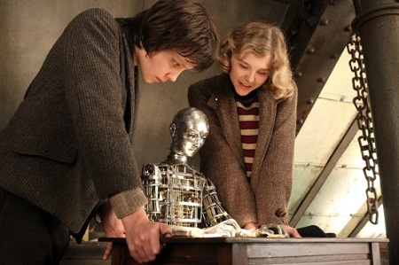 Asa Butterfield and Chloe Grace Moretz in Martin Scorsese's HUGO movie